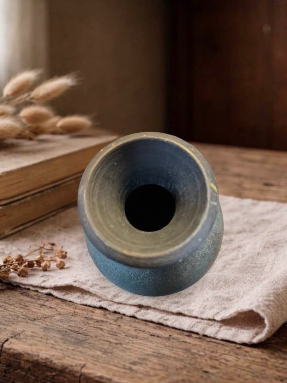Handcrafted Raku Pottery Vase With Multicolor Iridescent Finish Unique Wabi Sabi - Picture 3 of 13